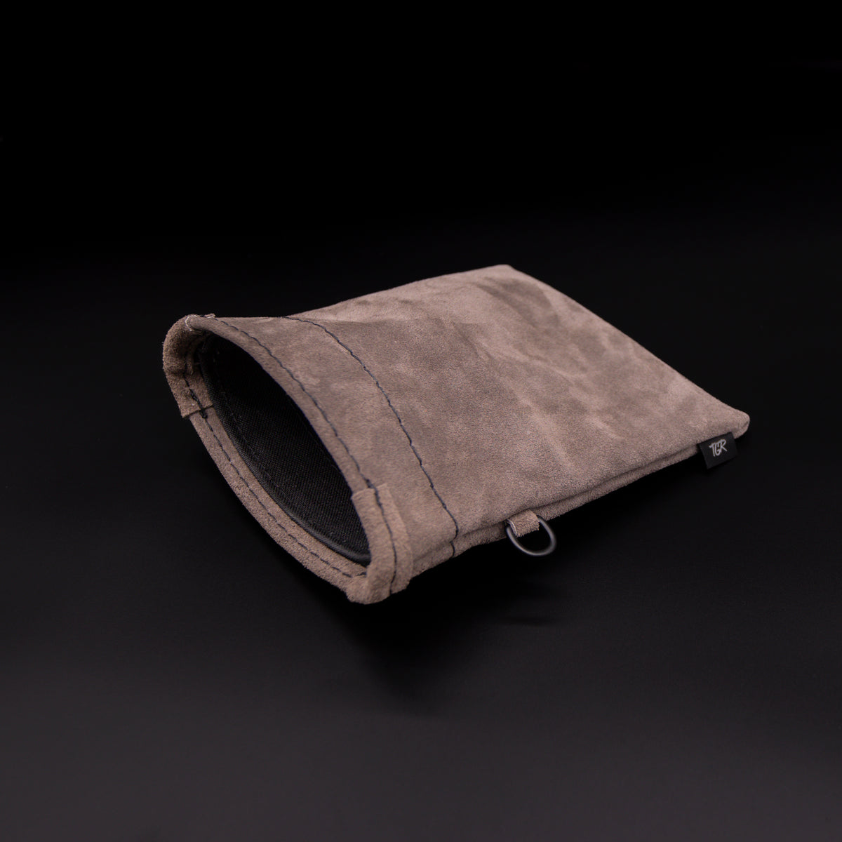 Wolf Grey Leather Treat Pouch