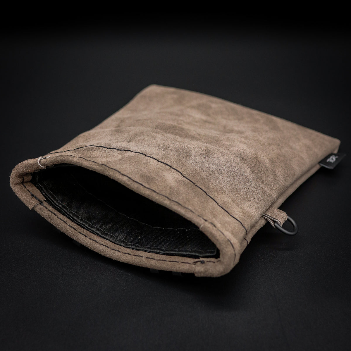 Wolf Grey Leather Treat Pouch