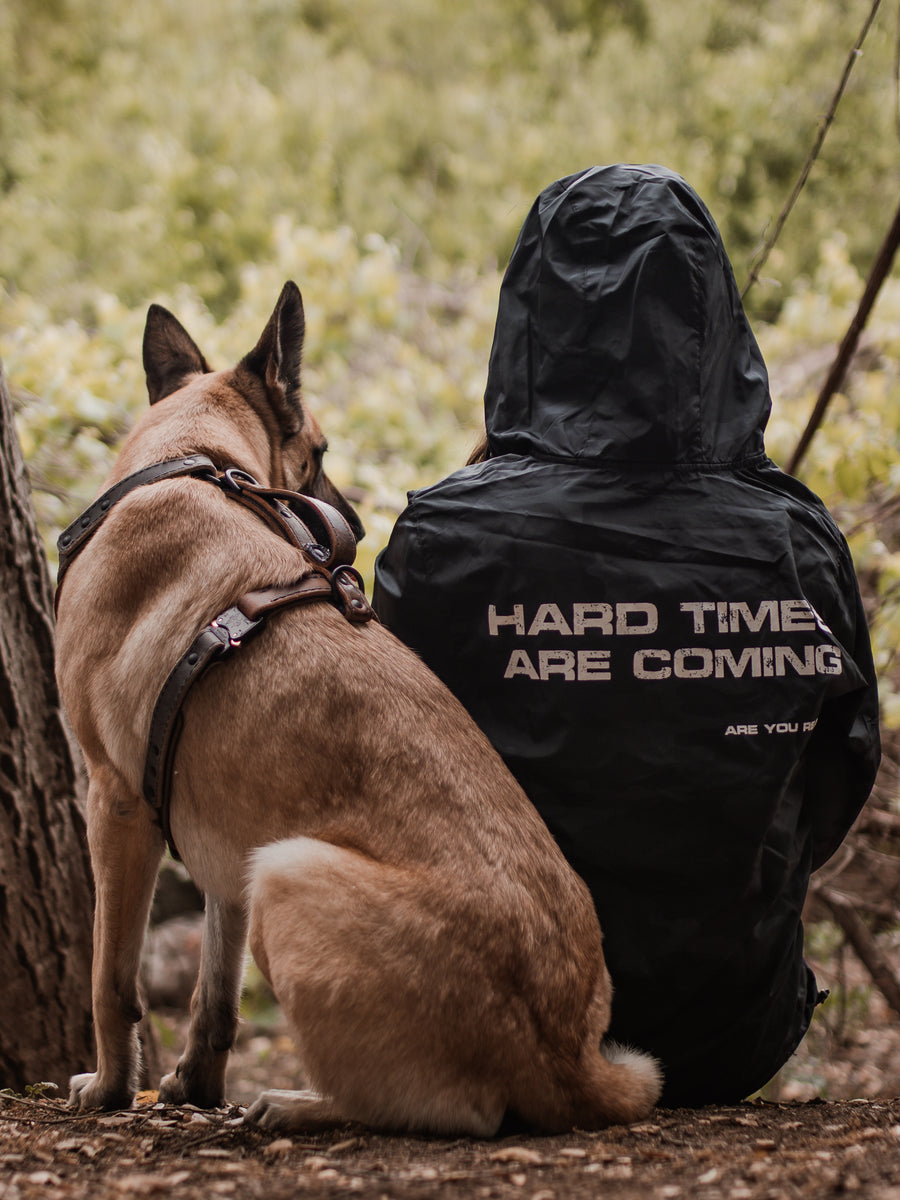 "Hard Times Are Coming" Windbreaker