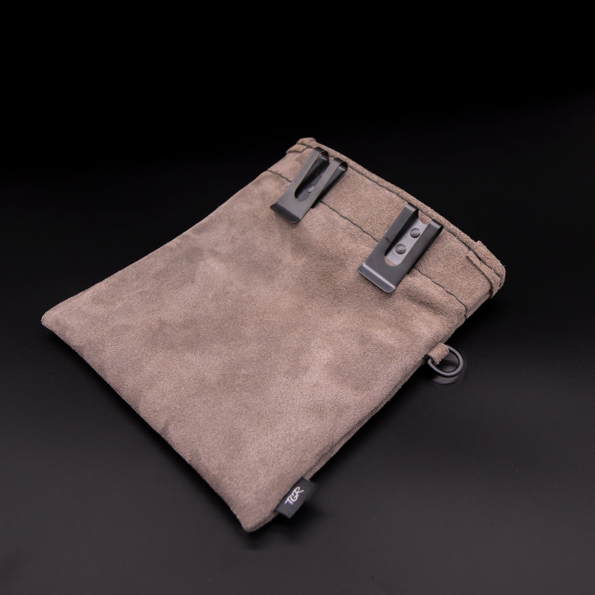 Wolf Grey Leather Treat Pouch